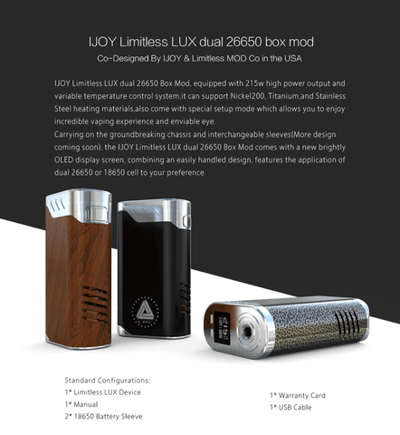 Mod Ijoy iJoy - Limitless LUX 215w TC Mod