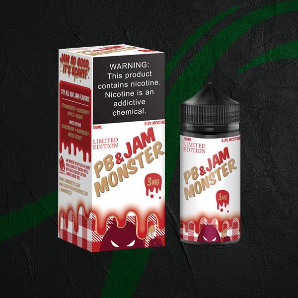 E-Liquid Jam Monster Jam Monster - PB & Jam Monster - Strawberry (LIMITED EDITION) 3mg / 100ml